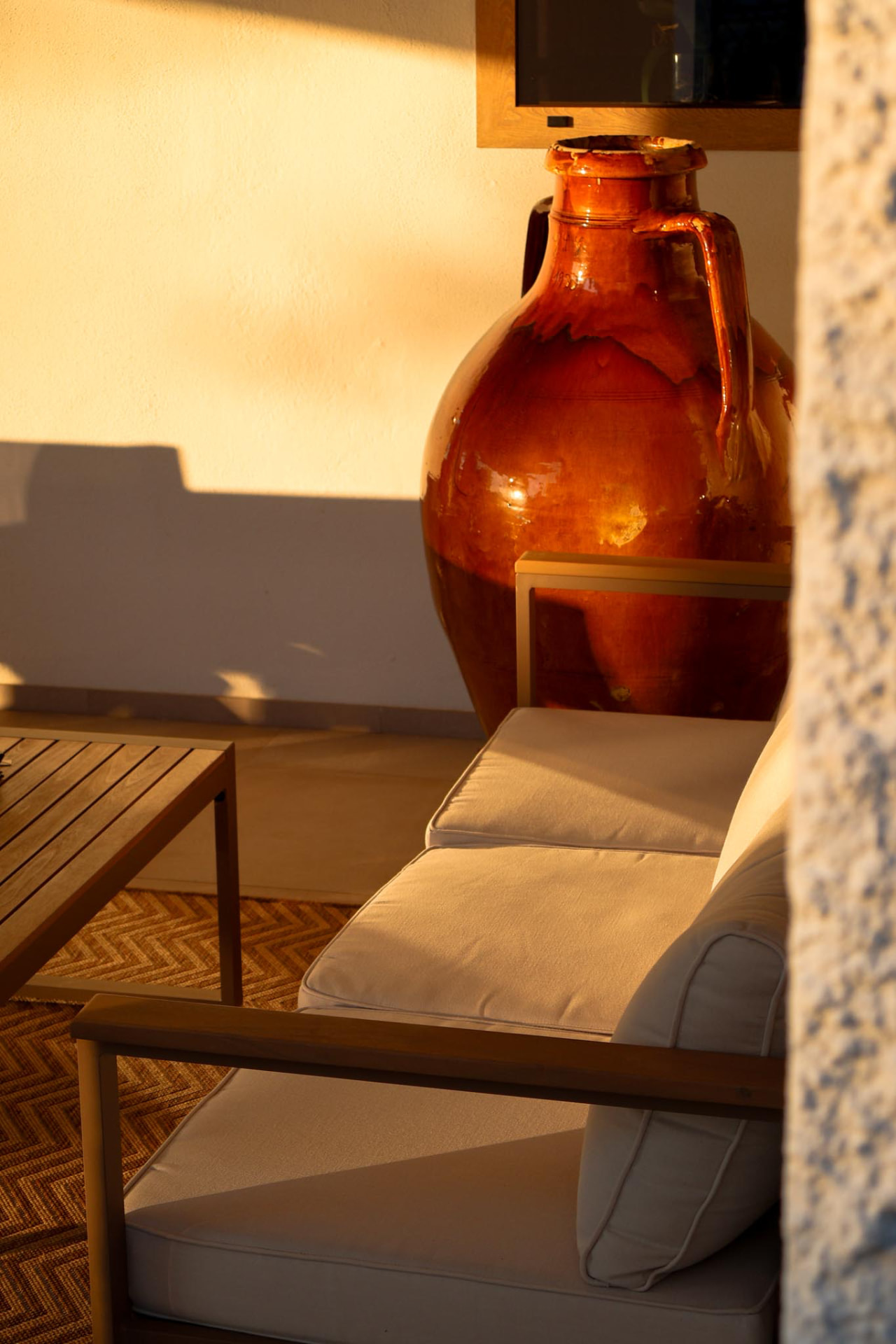 L'angolo lounge al tramonto